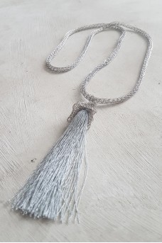 Necklaces Metalic Tussel Silver